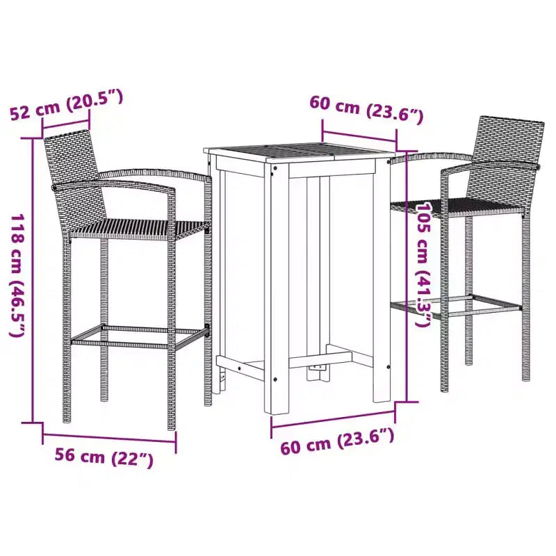 vidaXL Garden Bar Set