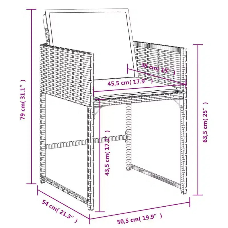 vidaXL Outdoor Dining Set with Cushions in Various Colors