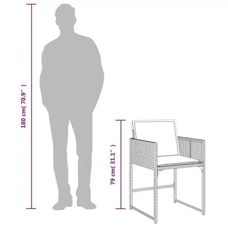vidaXL Outdoor Dining Set with Cushions in Various Colors