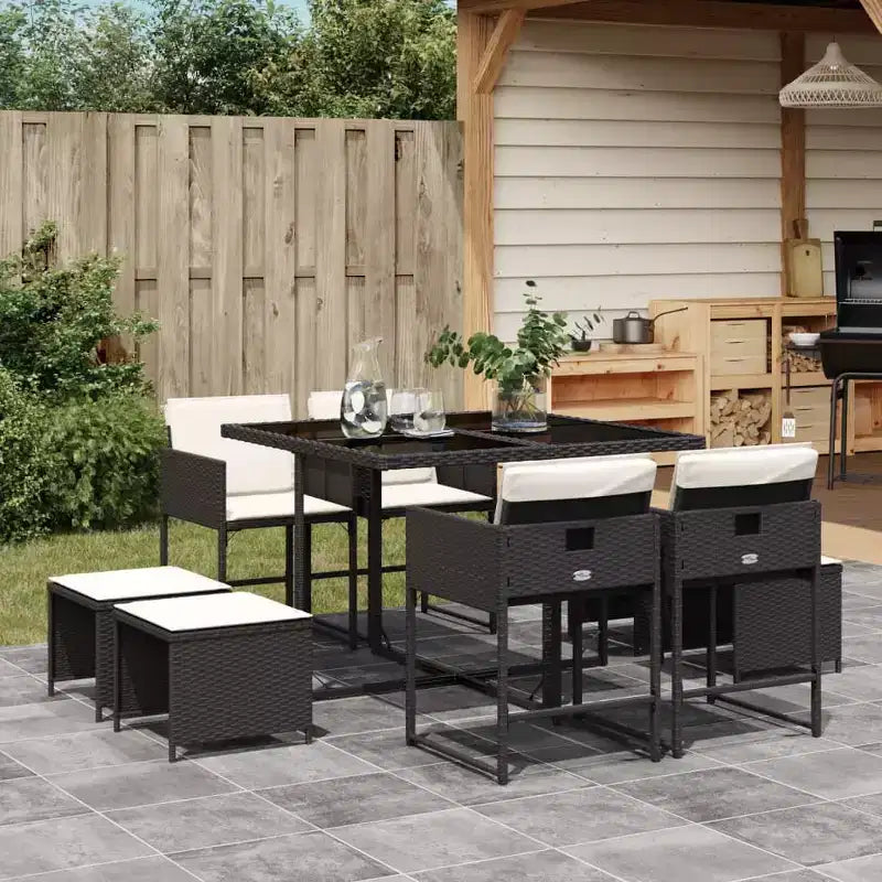 vidaXL Outdoor Dining Set with Cushions in Various Colors