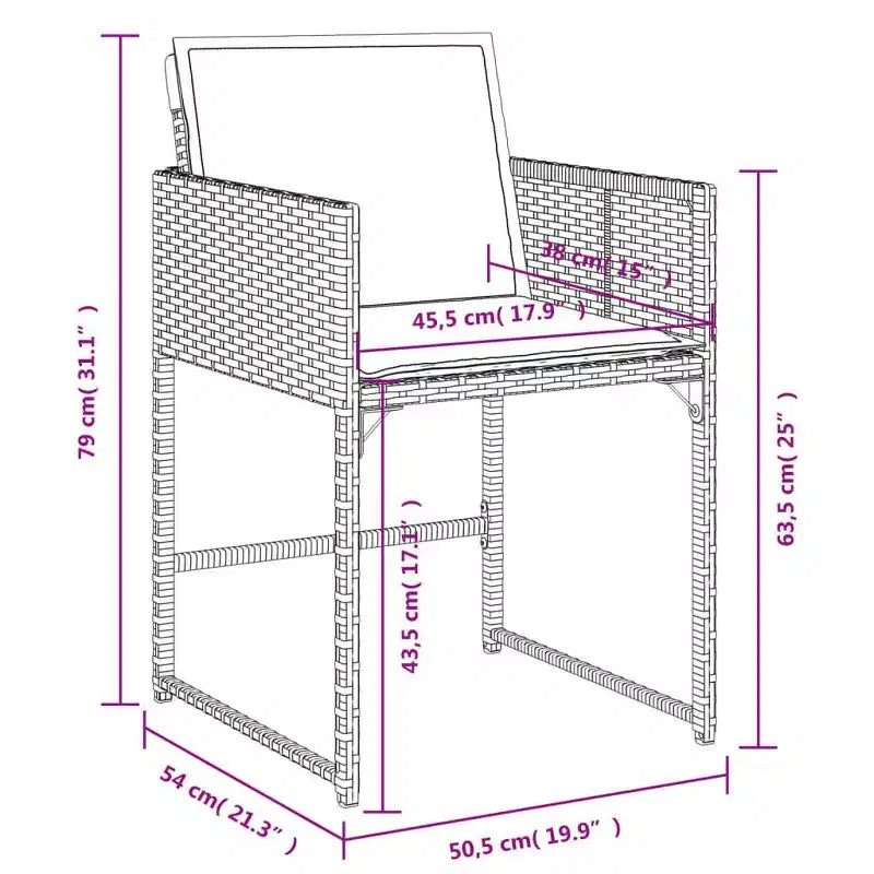 vidaXL Outdoor Dining Set with Cushions in Various Colors