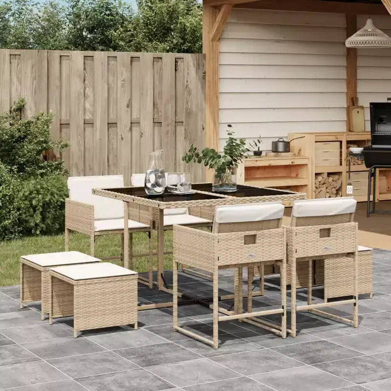 vidaXL Outdoor Dining Set with Cushions in Various Colors