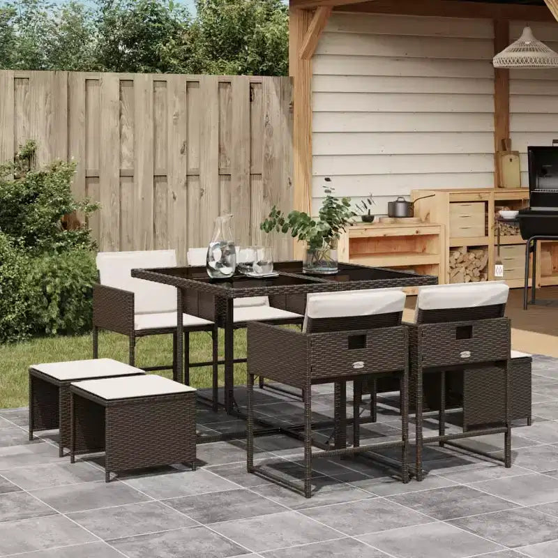 vidaXL Outdoor Dining Set with Cushions in Various Colors