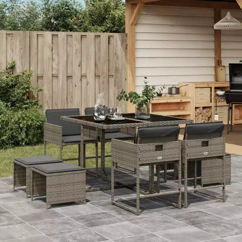 vidaXL Outdoor Dining Set with Cushions in Various Colors