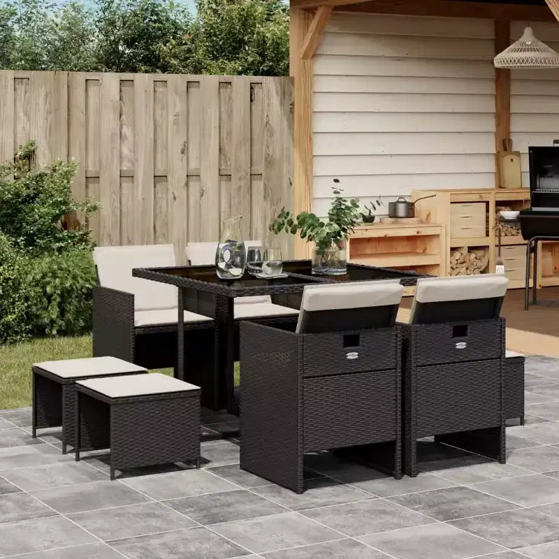 vidaXL Outdoor Dining Set with Removable Cushions in Multiple Colors
