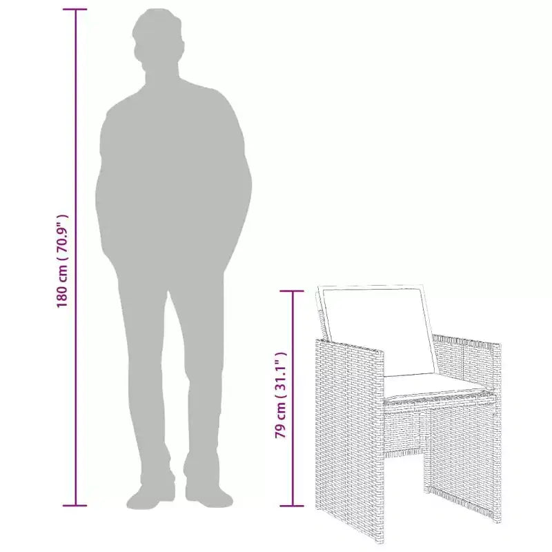 vidaXL Outdoor Dining Set with Removable Cushions in Multiple Colors