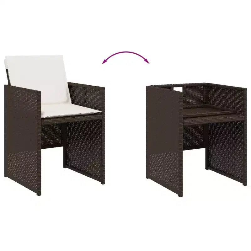 vidaXL Outdoor Dining Set with Removable Cushions in Multiple Colors