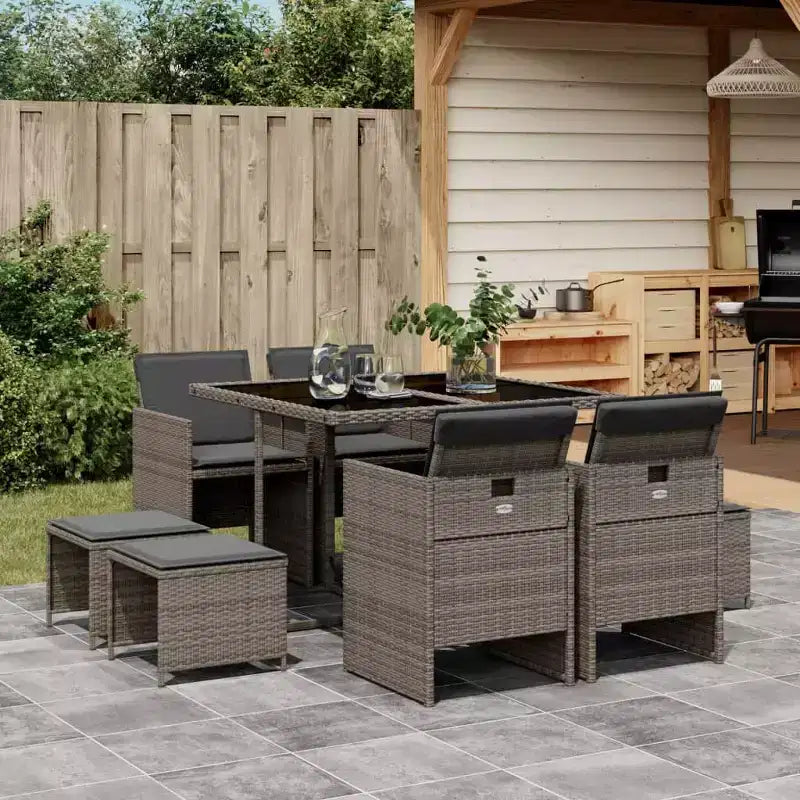 vidaXL Outdoor Dining Set with Removable Cushions in Multiple Colors