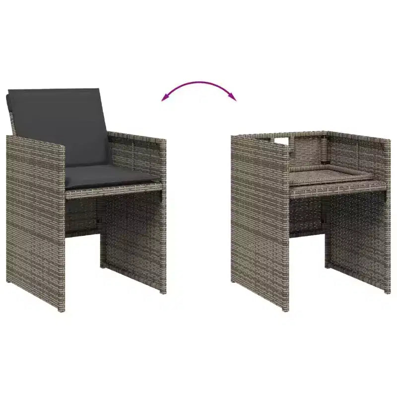 vidaXL Outdoor Dining Set with Removable Cushions in Multiple Colors