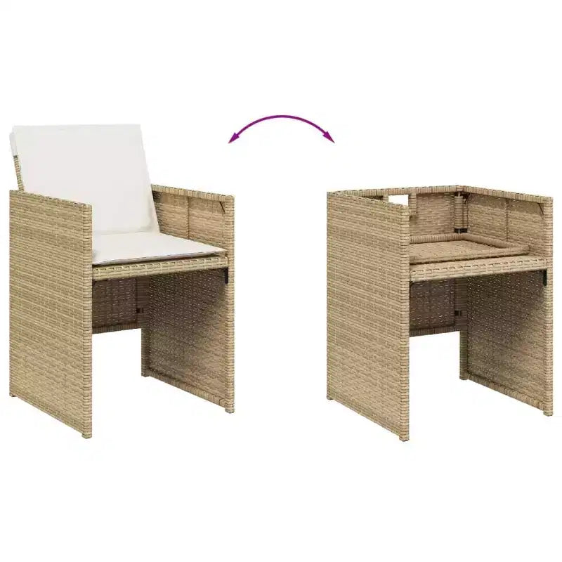 vidaXL Outdoor Dining Set with Removable Cushions in Multiple Colors