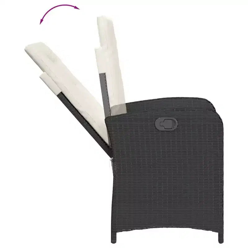 vidaXL Adjustable Garden Dining Set - Poly Rattan with Cushions