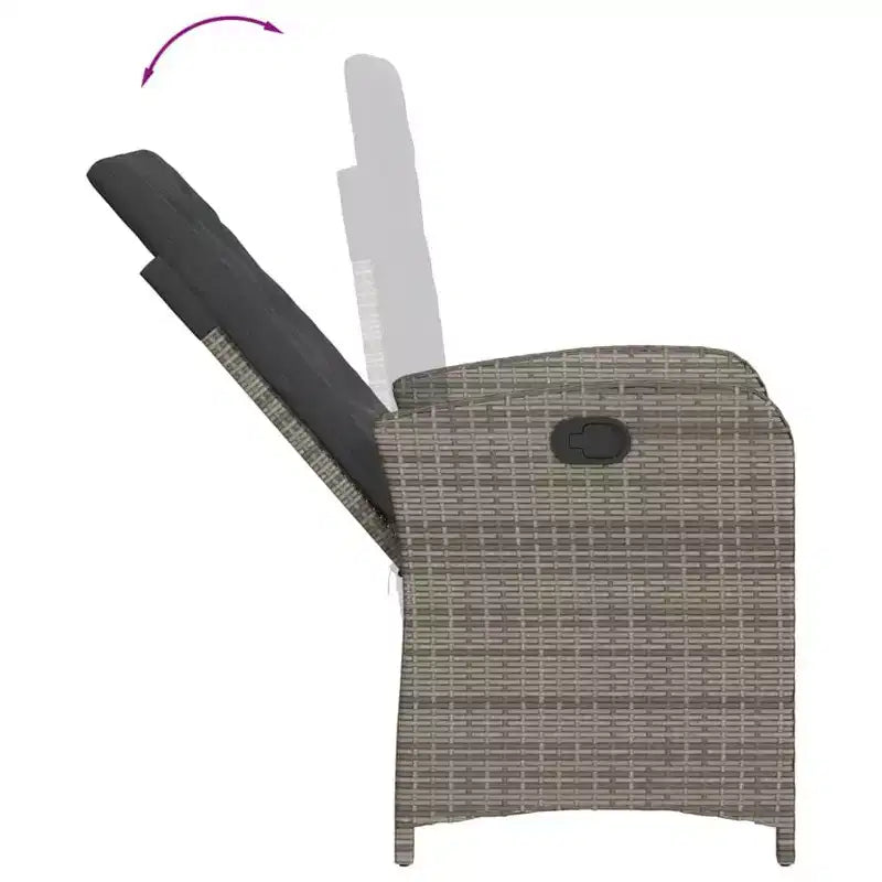 vidaXL Garden Dining Set with Cushions - Poly Rattan