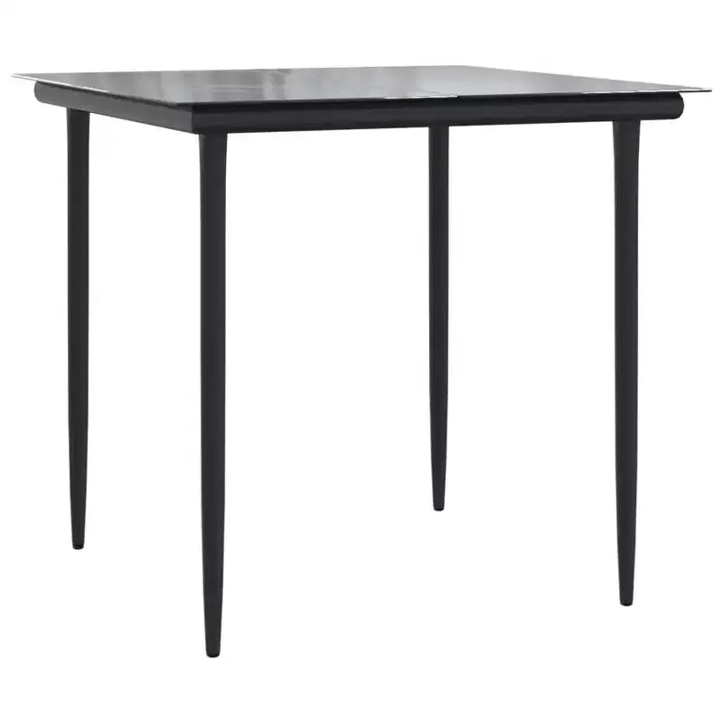 vidaXL Modern Patio Dining Set with Cushions & Tempered Glass