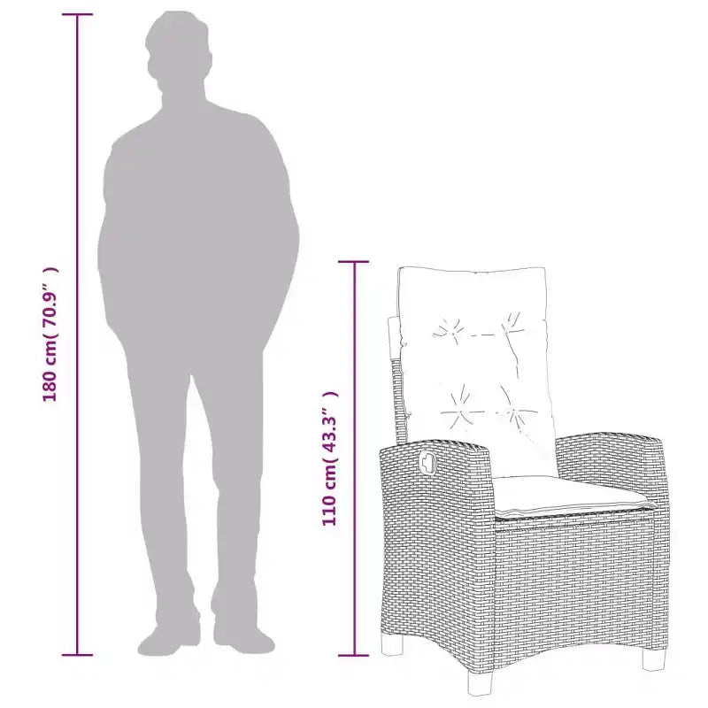 vidaXL Modern Patio Dining Set with Cushions & Tempered Glass