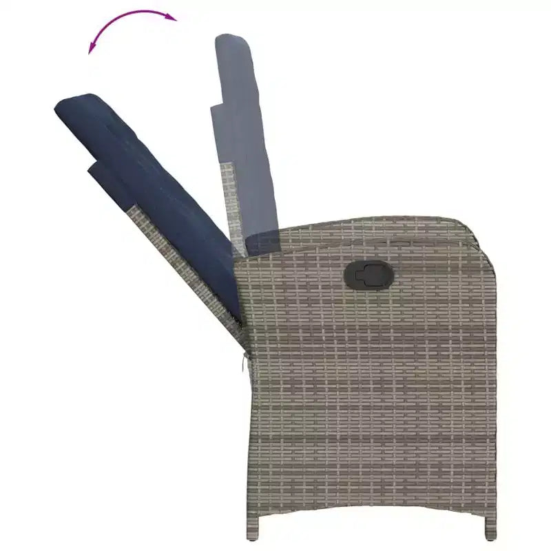 vidaXL Outdoor Dining Set with Cushions and Poly Rattan
