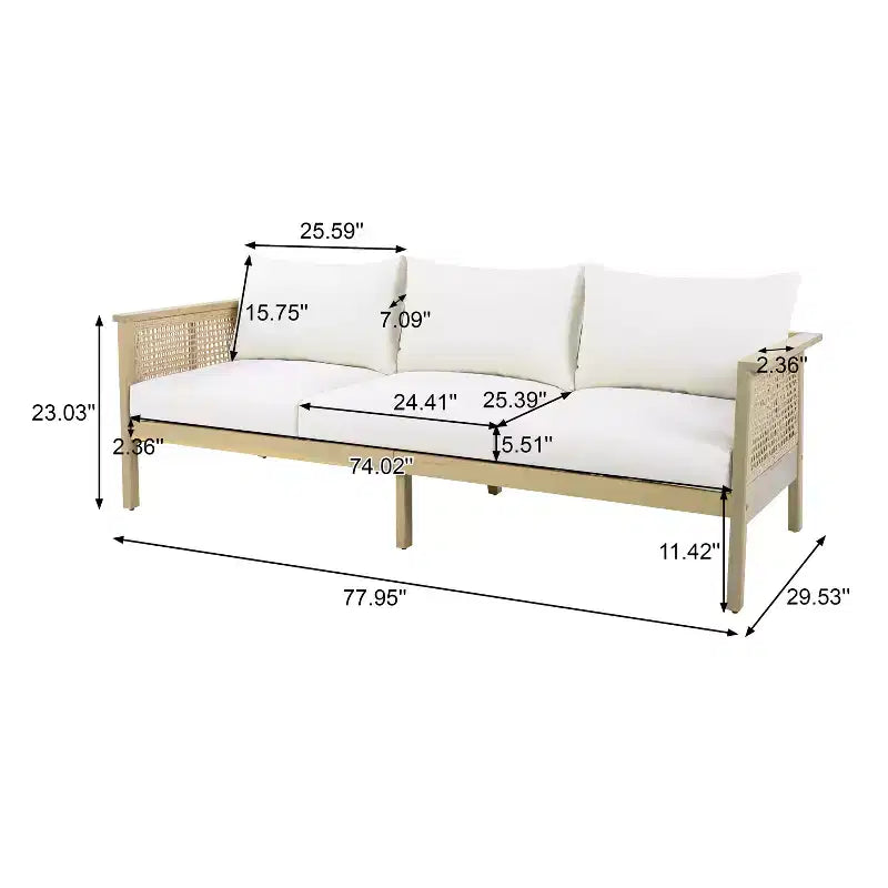 Christopher Knight Home Sejin Farmhouse 5 Piece Patio Acacia Wood Seating Set with Slatted Table and PE Wicker