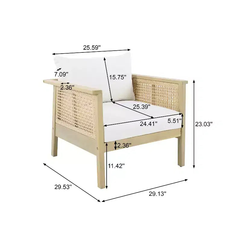 Christopher Knight Home Sejin Farmhouse 5 Piece Patio Acacia Wood Seating Set with Slatted Table and PE Wicker