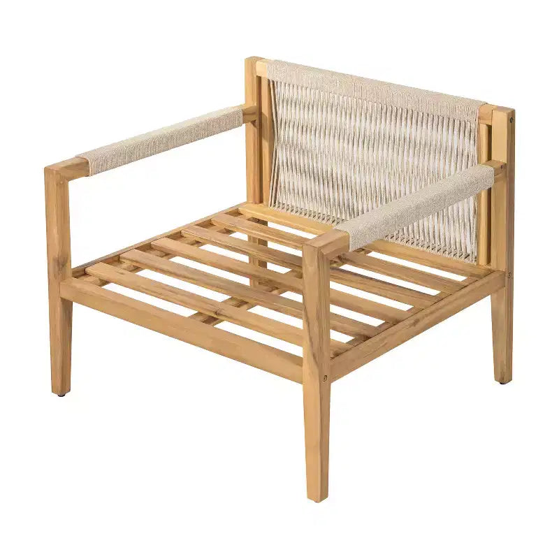 Christopher Knight Home Aditi Modern Patio Seating Set with Lightweight Concrete Side Table and Acacia Wood Chair