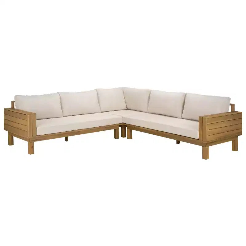 Napol 4 PC Acacia Patio Seating Set W/ Cushions - Indoor/Outdoor - PAT6806 - Safavieh