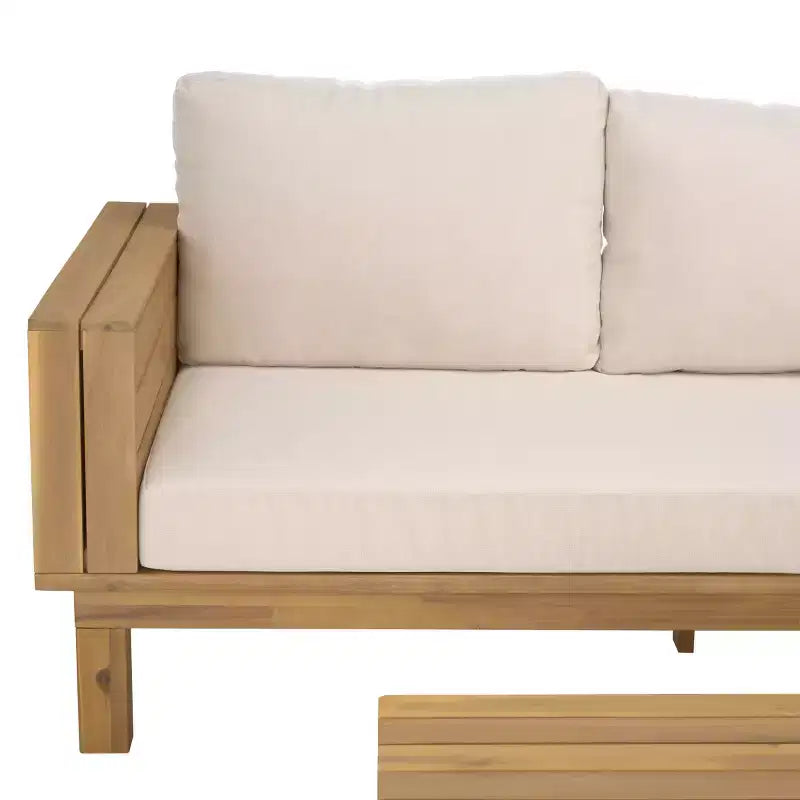 Napol 4 PC Acacia Patio Seating Set W/ Cushions - Indoor/Outdoor - PAT6806 - Safavieh