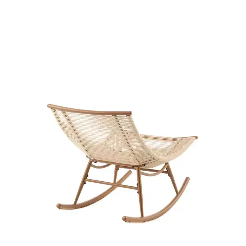 Christopher Knight Home Vijay Farmhouse 3 Piece Patio Dining Set with Lightweight Concrete Table and Iron Rocking Chairs