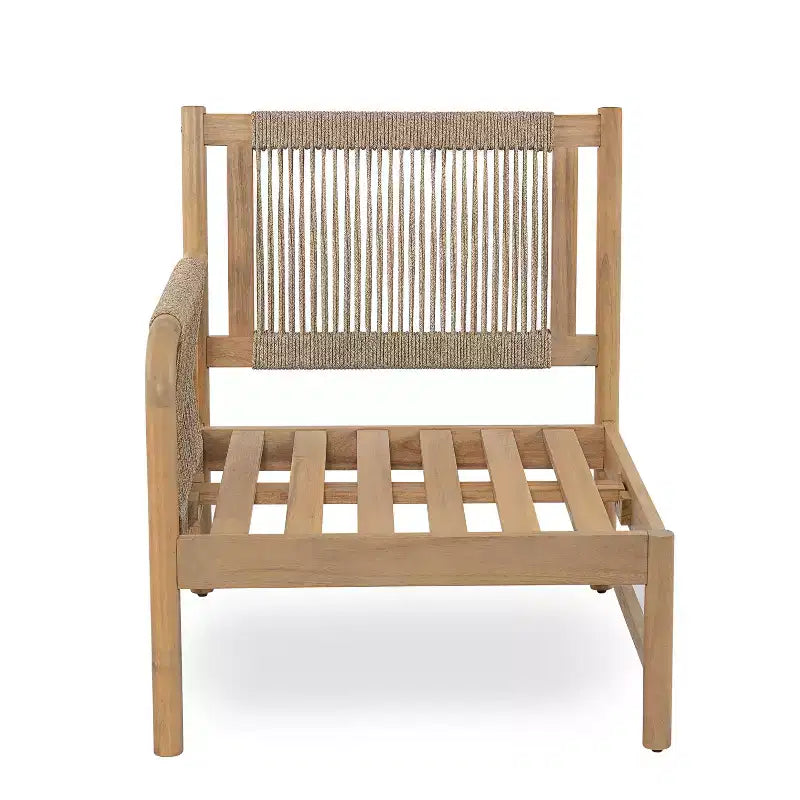 Christopher Knight Home Anil 5 Piece Patio Acacia Wood and Rope Seating Set with Slatted Table