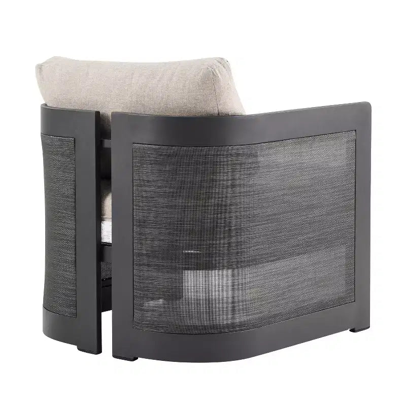 Christopher Knight Home Mah Modern 5 Piece Patio Aluminum Seating Set with Acacia Wood Slatted Round Coffee Table