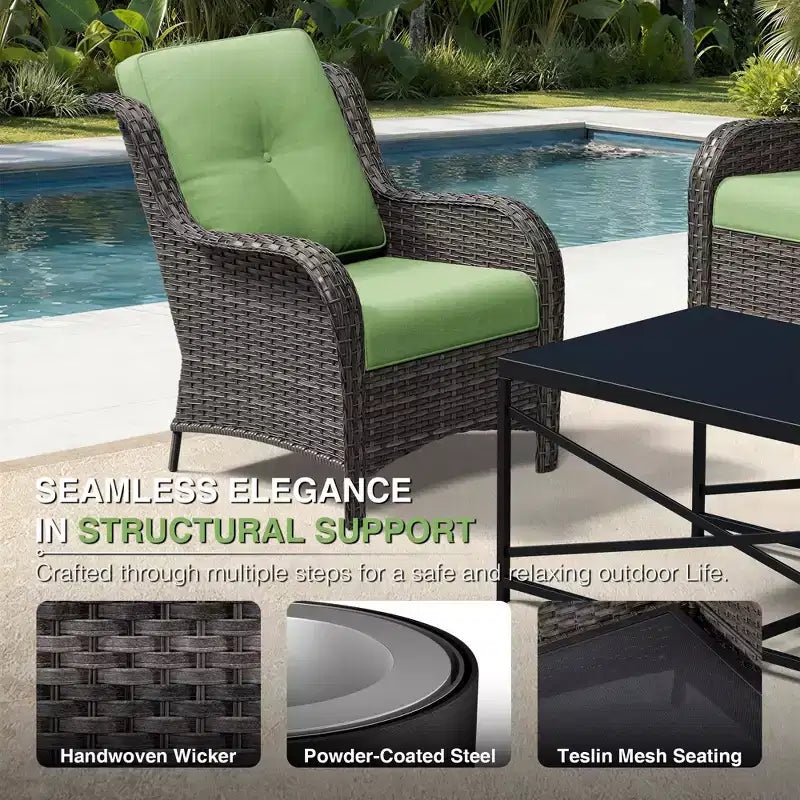 UPTIOT Premium Outdoor Lounge Set with Sofa, Swivel Chairs, and Ottoman for Ultimate Comfort and Style