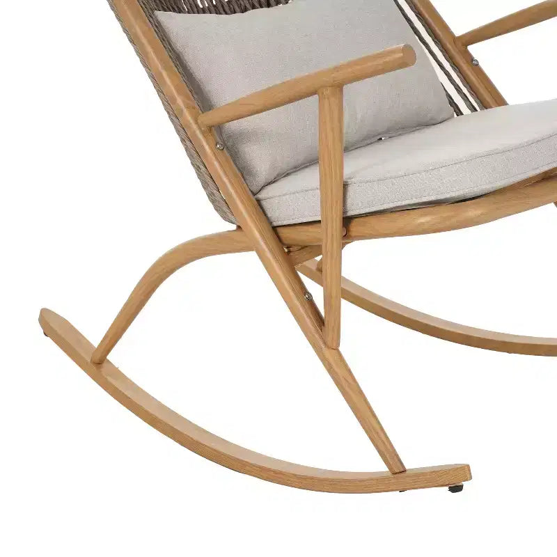 Christopher Knight Home Hannelore 2 Piece Outdoor Rattan Rocking Chair with Ceramic Tile End Table