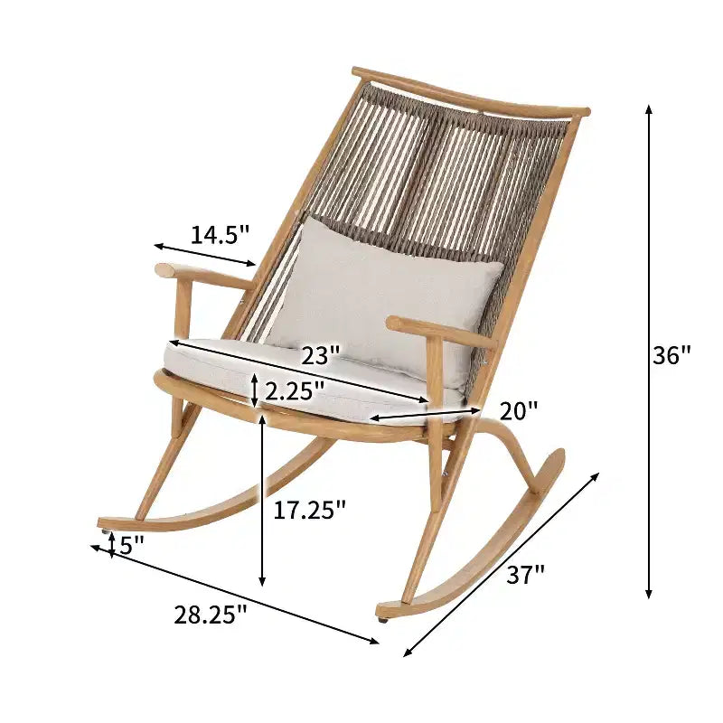 Christopher Knight Home Hannelore 2 Piece Outdoor Rattan Rocking Chair with Ceramic Tile End Table