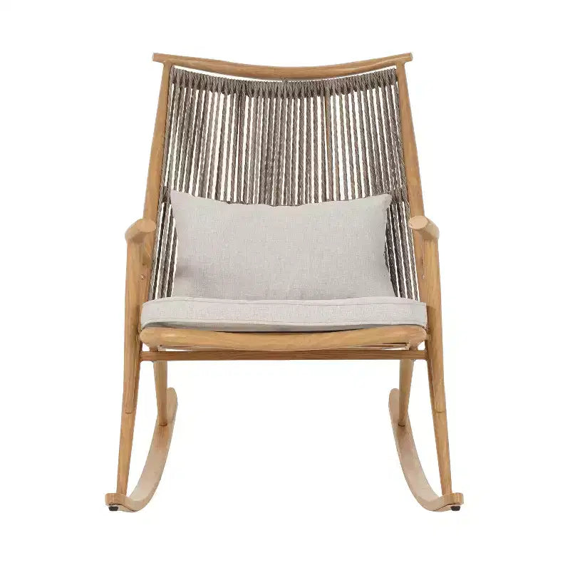 Christopher Knight Home Hannelore 2 Piece Outdoor Rattan Rocking Chair with Ceramic Tile End Table