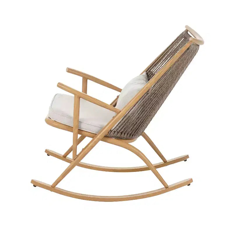Christopher Knight Home Hannelore 2 Piece Outdoor Rattan Rocking Chair with Ceramic Tile End Table