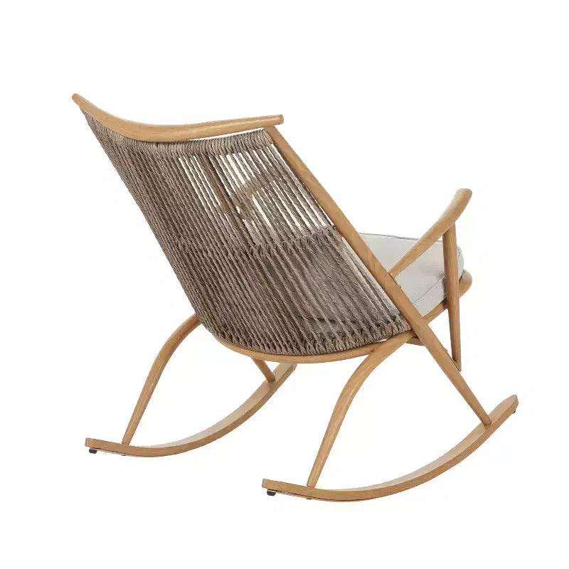 Christopher Knight Home Hannelore 2 Piece Outdoor Rattan Rocking Chair with Ceramic Tile End Table