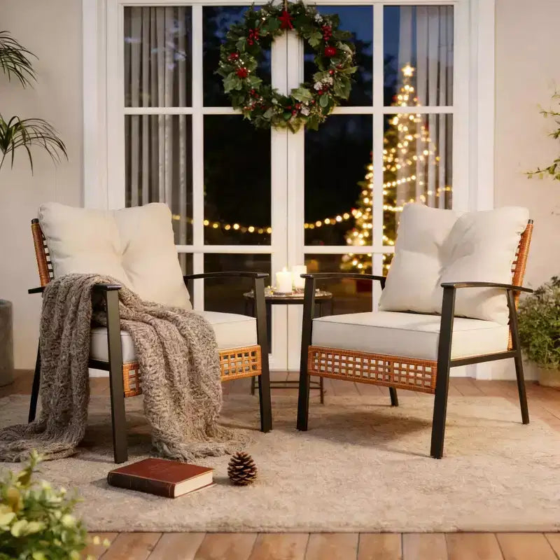 LAUSAINT HOME 4-Piece Patio Conversation Set, Comfortable Oversized Outdoor Furniture Set
