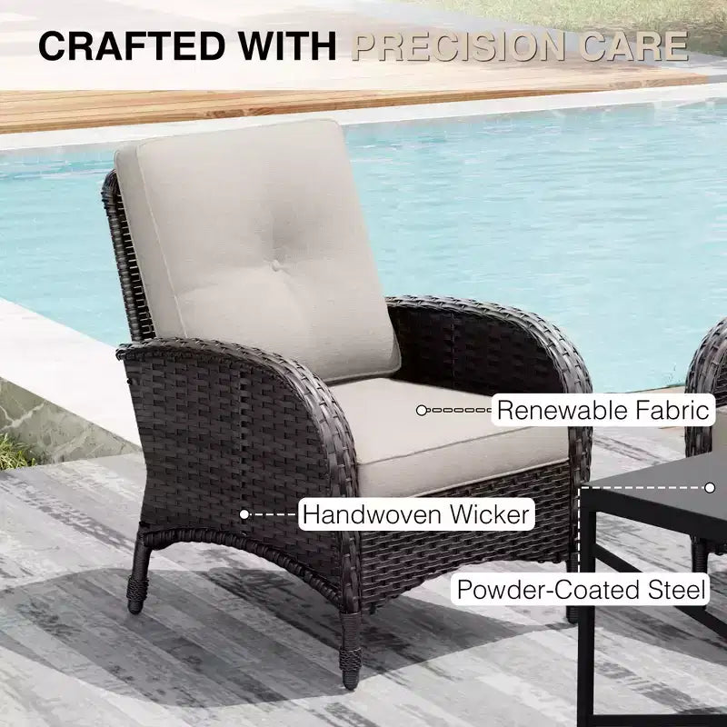 UPTIOT Modular Outdoor Sofa Set with Convertible Ottomans and All-Weather Cushions