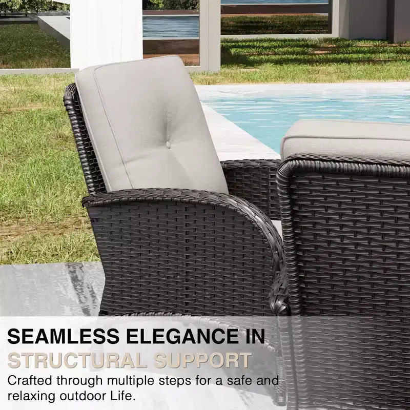 UPTIOT Modular Outdoor Sofa Set with Convertible Ottomans and All-Weather Cushions