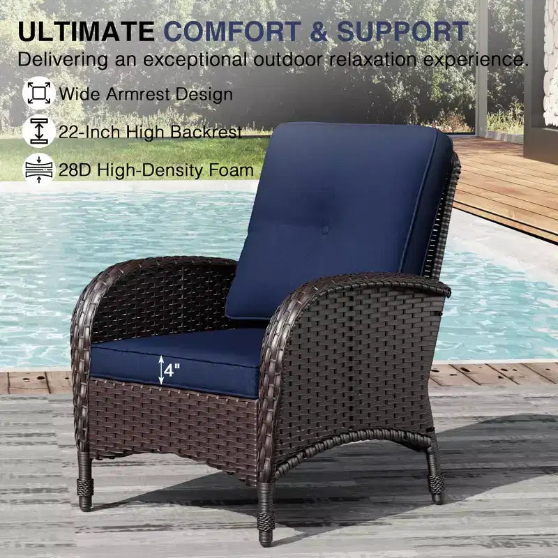 UPTIOT Modular Outdoor Sofa Set with Convertible Ottomans and All-Weather Cushions