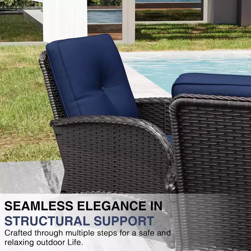 UPTIOT Modular Outdoor Sofa Set with Convertible Ottomans and All-Weather Cushions