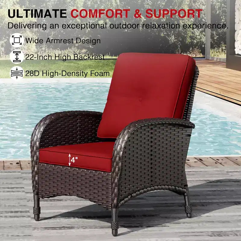 UPTIOT Modular Outdoor Sofa Set with Convertible Ottomans and All-Weather Cushions