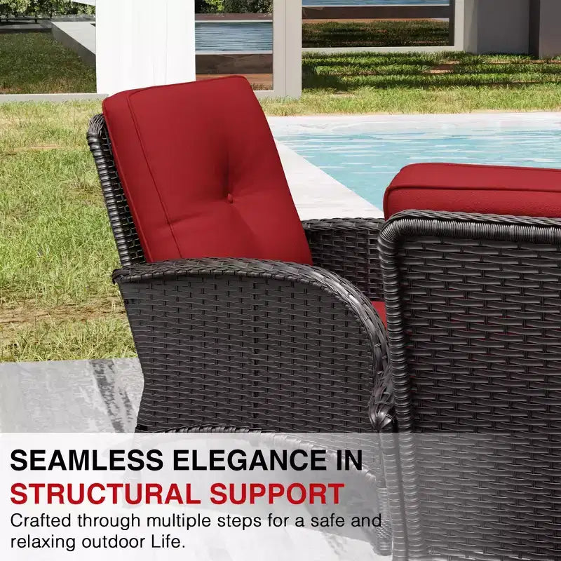 UPTIOT Modular Outdoor Sofa Set with Convertible Ottomans and All-Weather Cushions