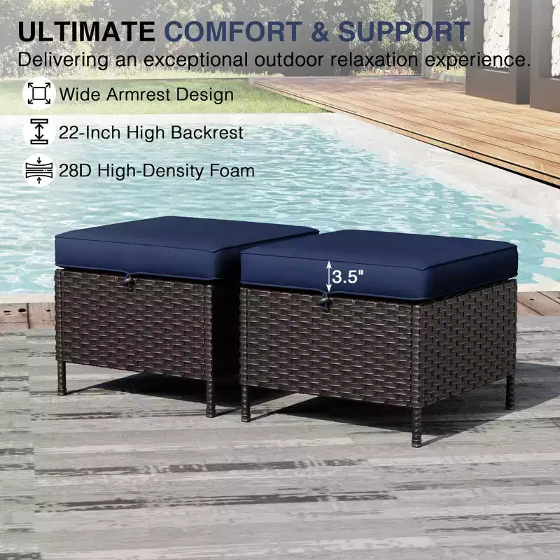 UPTIOT Outdoor Patio Set with Sofas, Swivel Chairs, Ottomans, and Side Table
