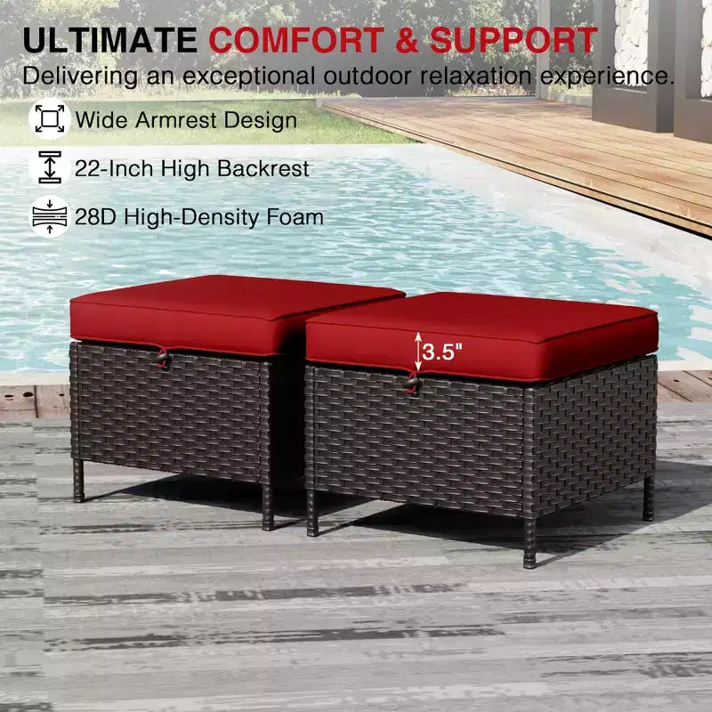 UPTIOT Outdoor Patio Set with Sofas, Swivel Chairs, Ottomans, and Side Table