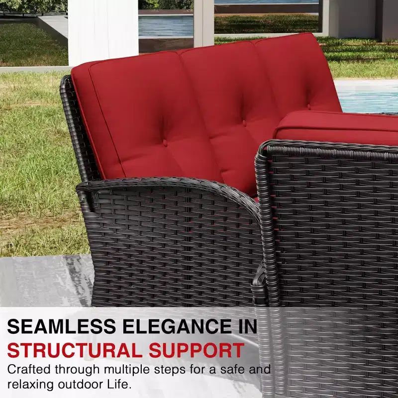 UPTIOT Outdoor Patio Set with Sofas, Swivel Chairs, Ottomans, and Side Table