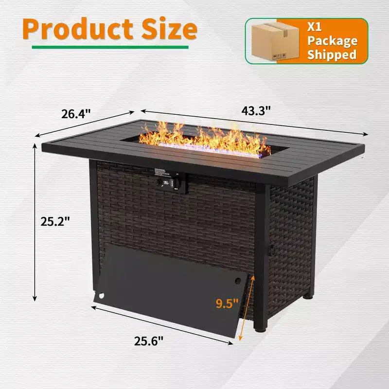 UPTIOT Outdoor Patio Set with Fire Pit, Sofa, Swivel Chairs, and Side Tables