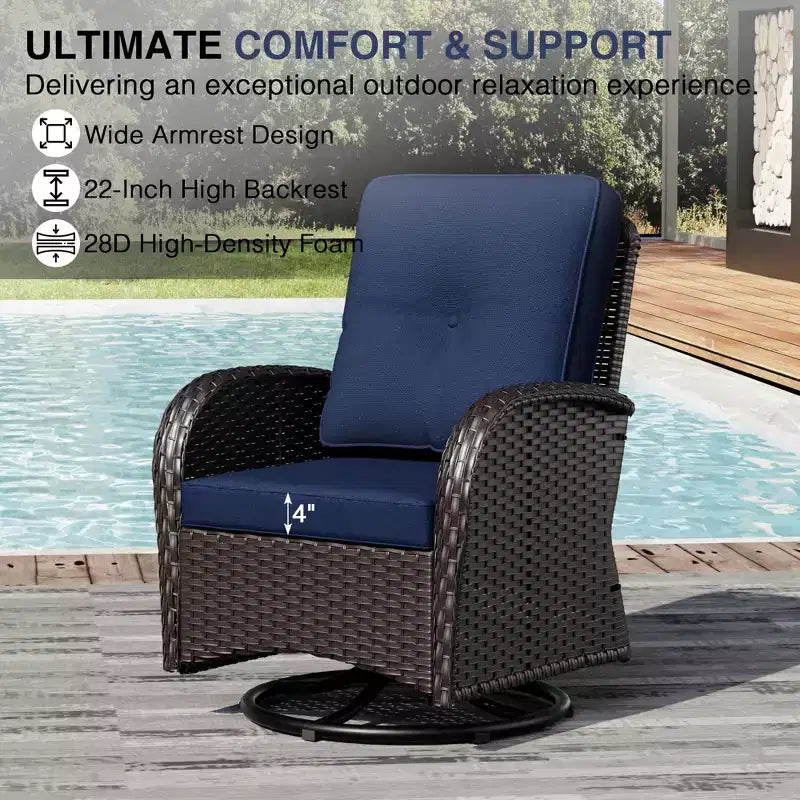 UPTIOT Outdoor Patio Set with Fire Pit, Sofa, Swivel Chairs, and Side Tables