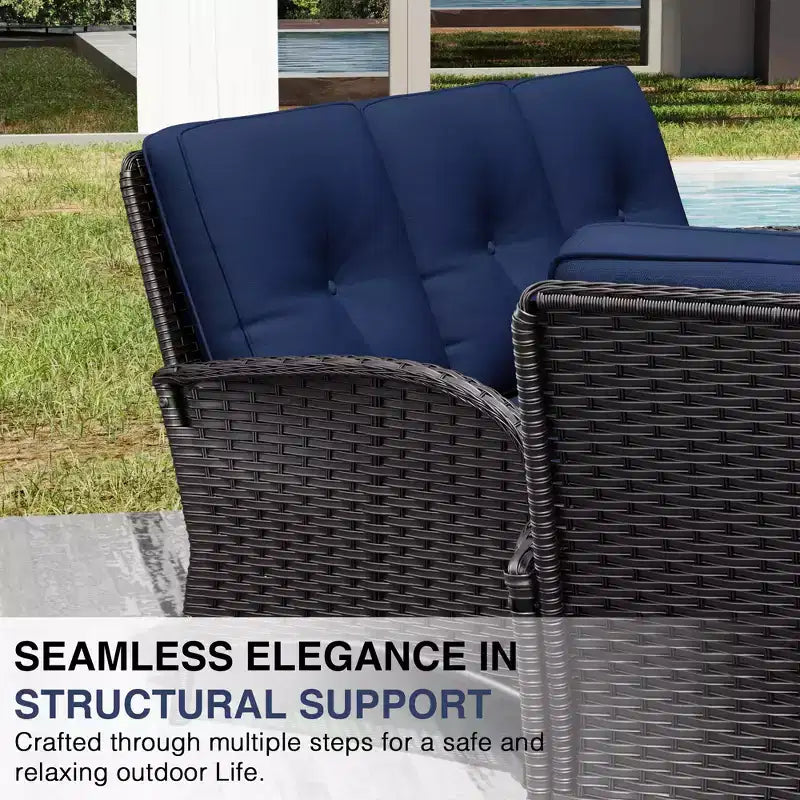 UPTIOT Outdoor Patio Set with Fire Pit, Sofa, Swivel Chairs, and Side Tables
