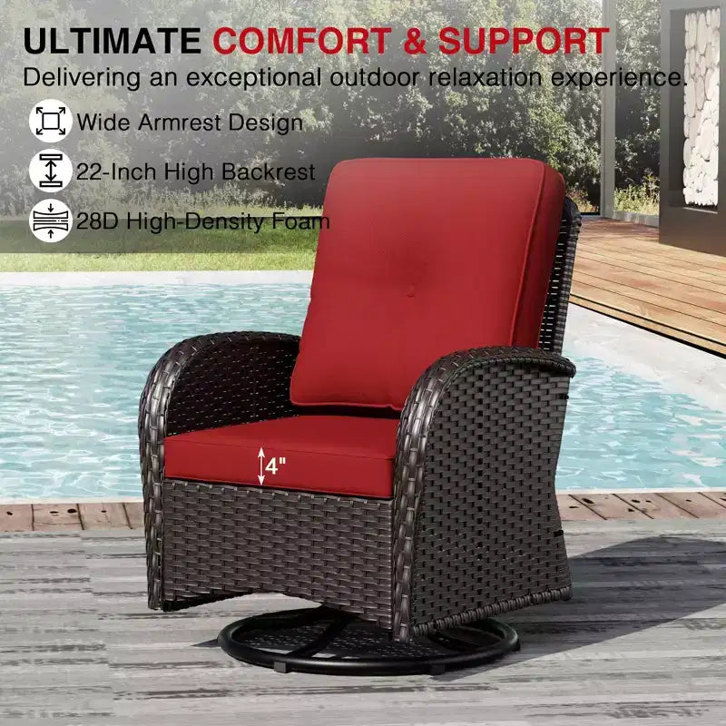 UPTIOT Outdoor Patio Set with Fire Pit, Sofa, Swivel Chairs, and Side Tables