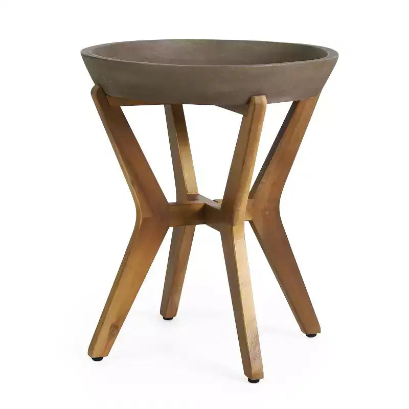 Christopher Knight Home Nguyen Modern 3 Piece Acacia Patio Swivel Chairs with Rope Design and Side Table Set