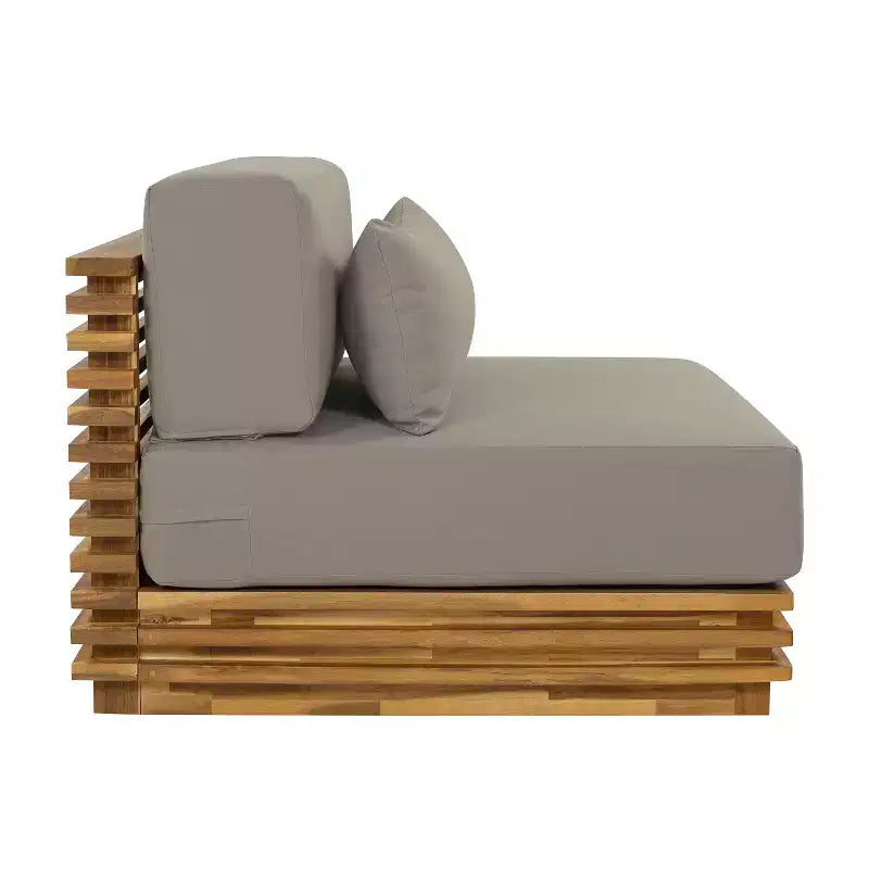 Christopher Knight Home Nolan Patio Modern Acacia Wood 3-Piece Patio Conversation Set with Oversized Club Chairs and Side Table