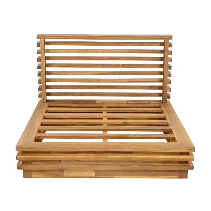 Christopher Knight Home Nolan Patio Modern Acacia Wood 3-Piece Patio Conversation Set with Oversized Club Chairs and Side Table
